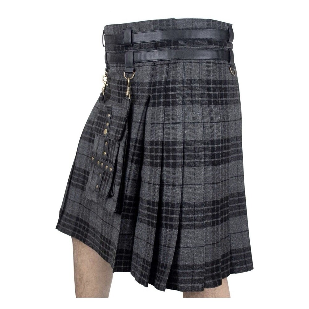 DSS Kilt Mens Grey Tartan Watch Strap NEW W/Tag Size 50 XL No Pouch